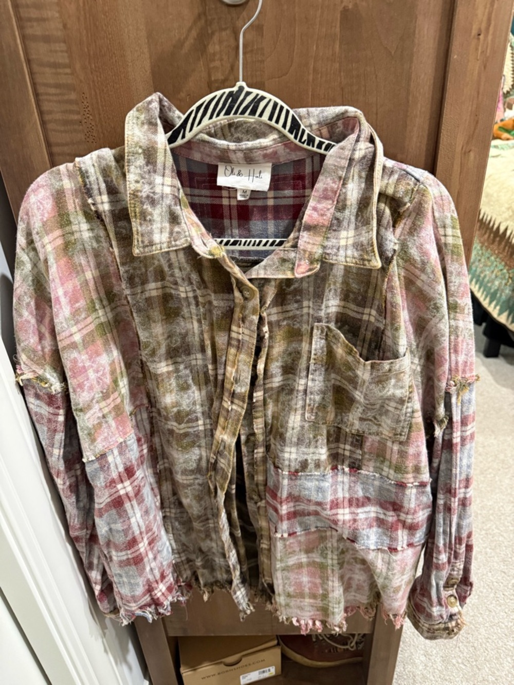 Oli & Hali Pink, Green and Tan Plaid Button-Down Shirt